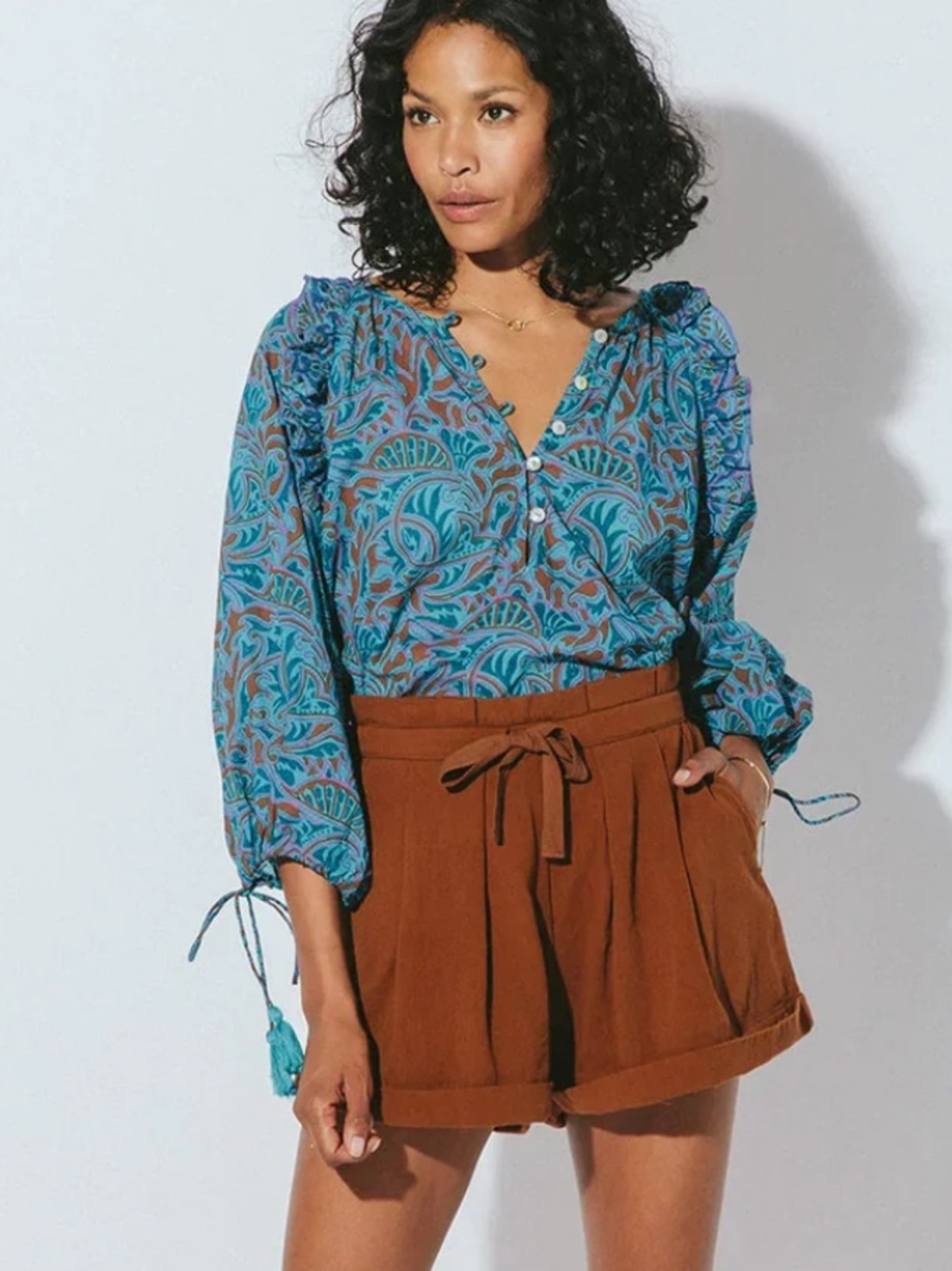 Cleobella Jayda Paisley Peasant Blouse